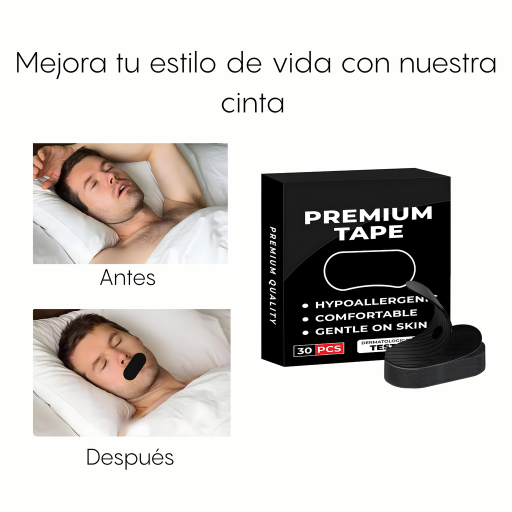 CINTA ANTIRONQUIDOS 30 PIEZAS PARA DORMIR MEJOR