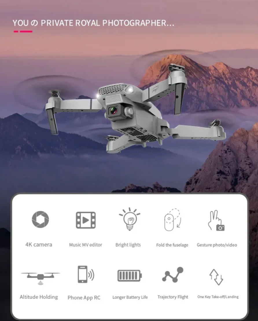 DRON CAMARA 4K ULTRA PRO MAX CON CONTROL REMOTO