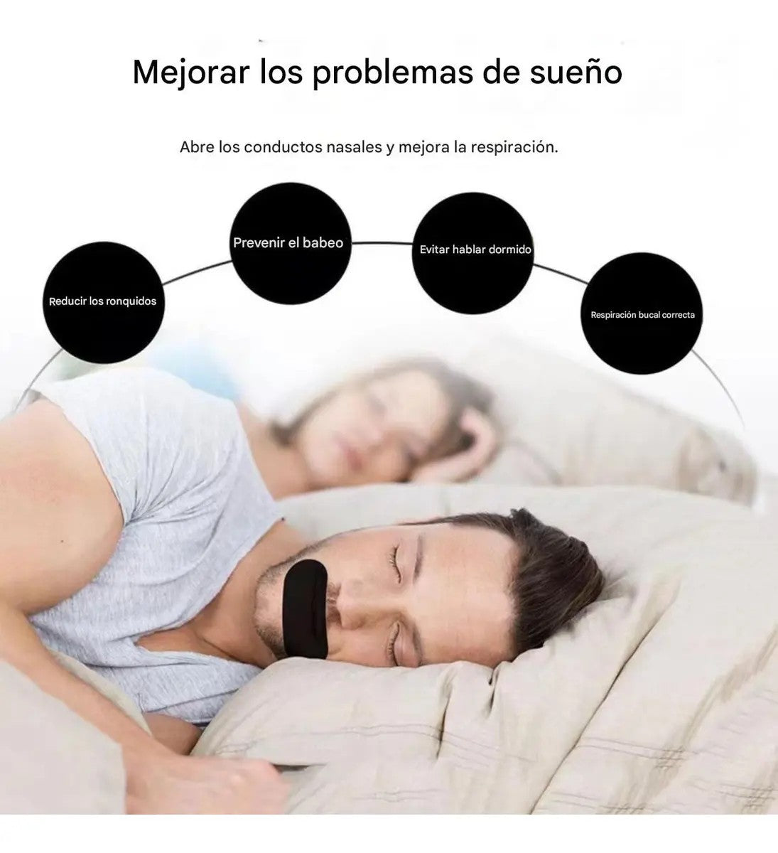CINTA ANTIRONQUIDOS 30 PIEZAS PARA DORMIR MEJOR